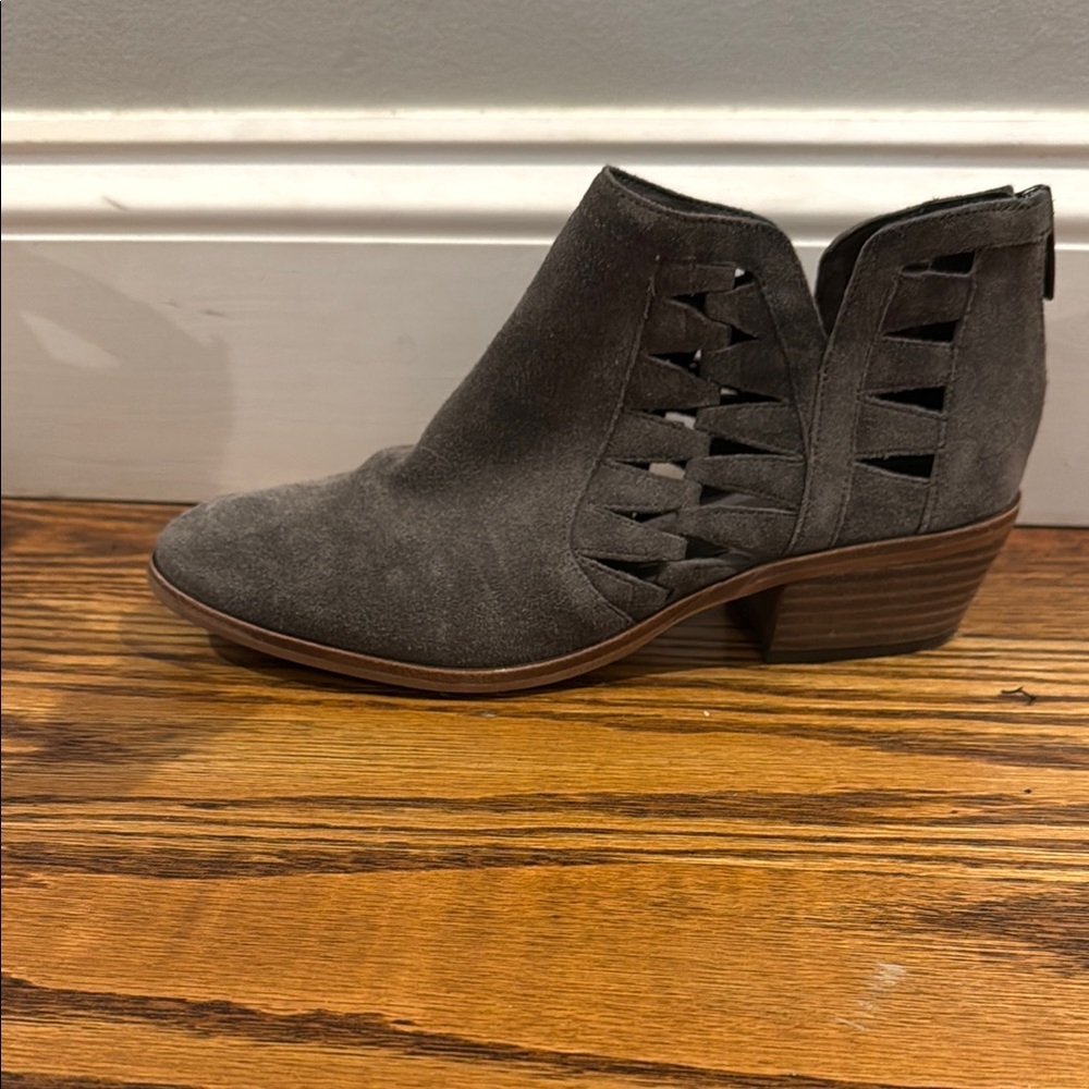 Vince Gray Ankle Boots with Cut-Out Details and Low Heel